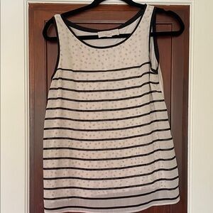LOFT Black and White Striped Top size medium